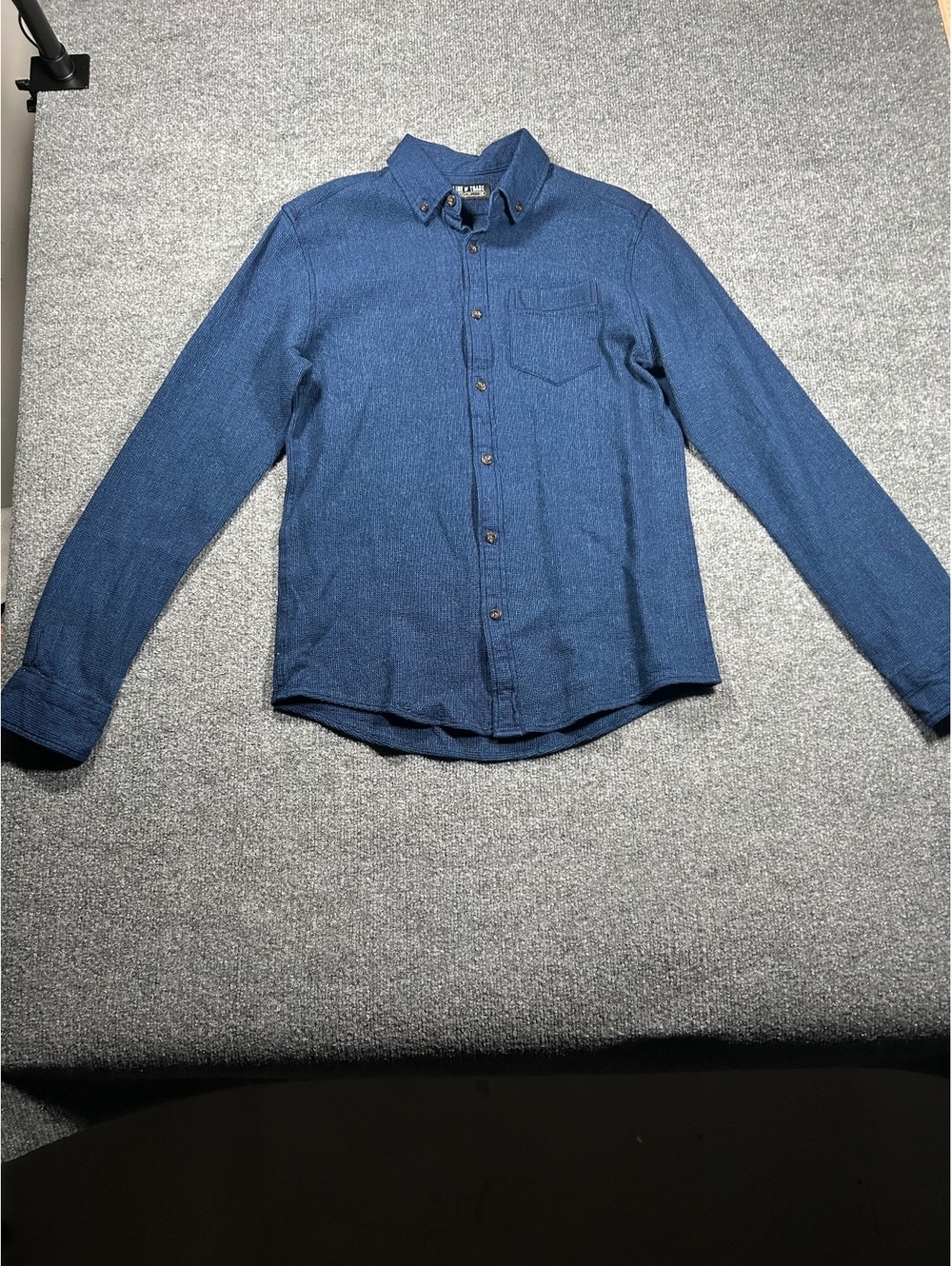 Line of Trade Men's Blue Button-Up Shirt Size S/M/L